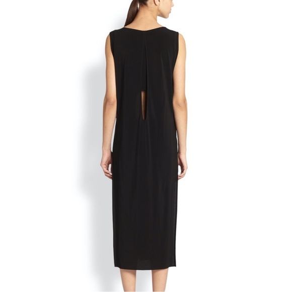 HELMUT LANG Faint High Slit Jersey Dress Black Size Small - Picture 5 of 12
